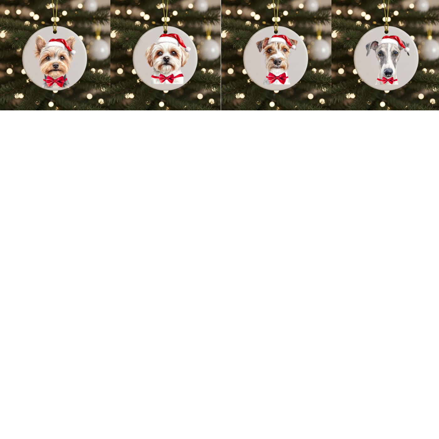 ceramic hanging flat bauble- dogs