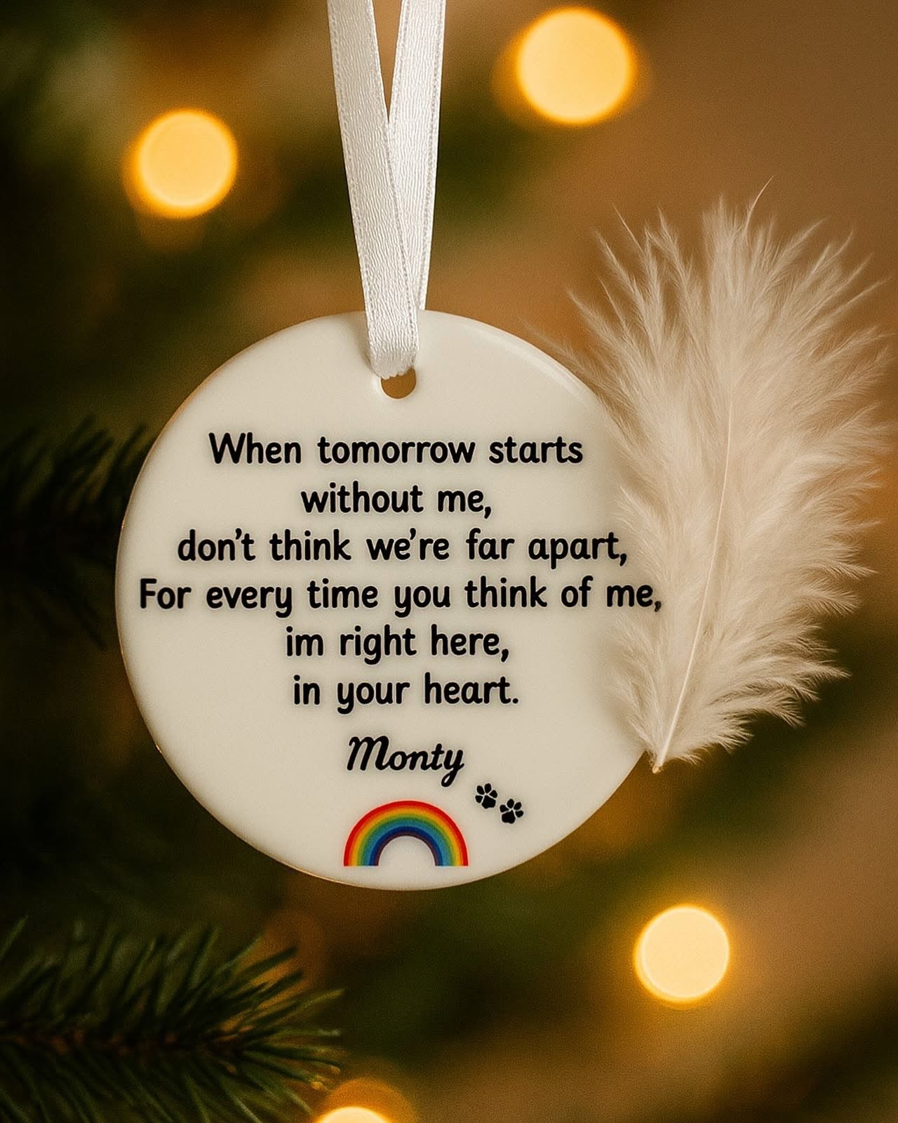 Ceramic pet memorial hanger