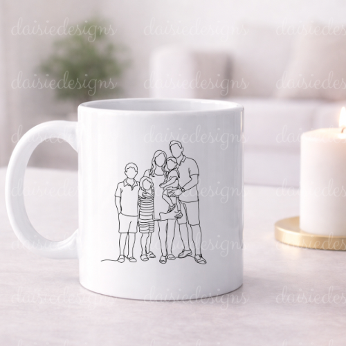 Line drawing mug