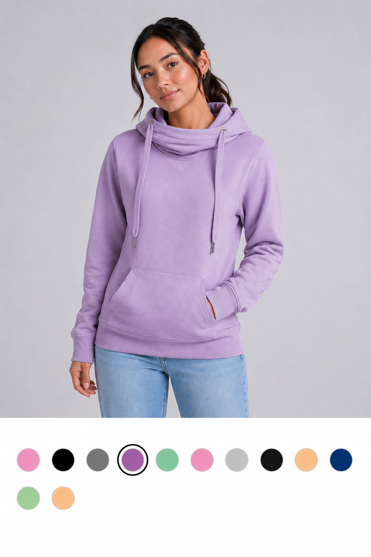 cross neck hoodie