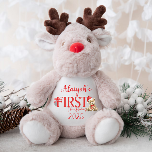 First Christmas Reindeer Teddy