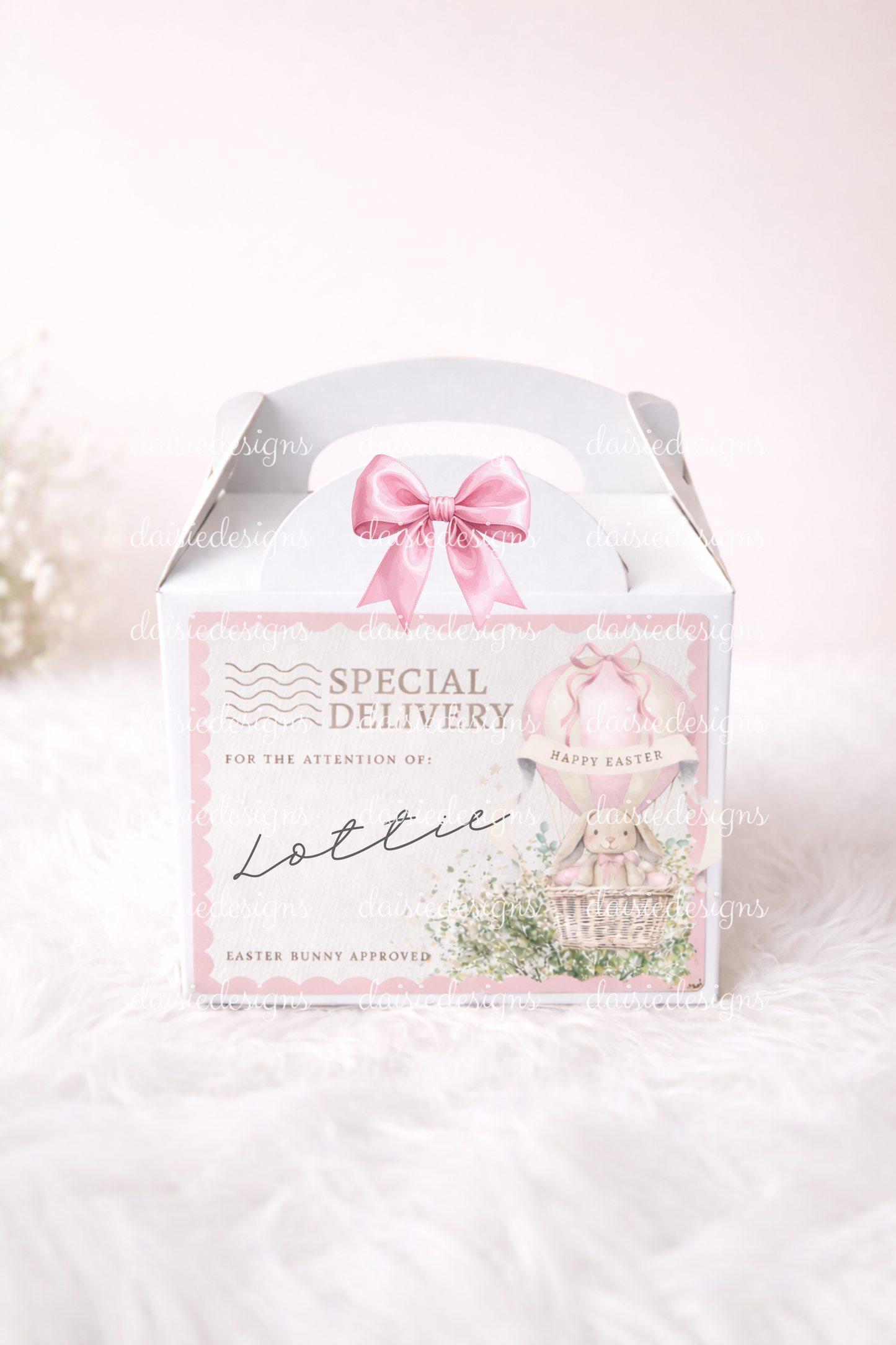 Personalised Easter treat box- pink