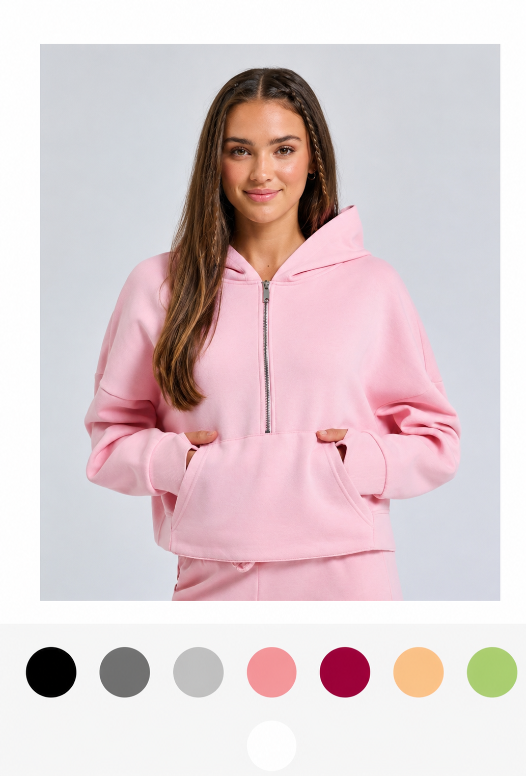 1/2 zip performance hoodie (crop)
