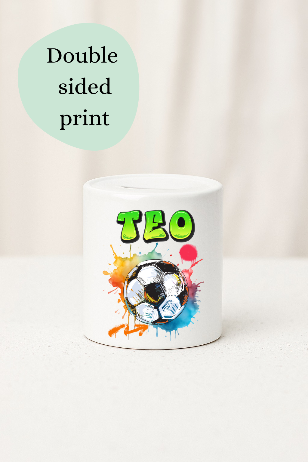 Football graffiti style moneybox